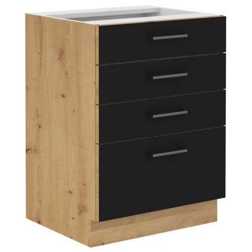 Skrinka do kuchyne Modena  60d 3s bb čierny/dub artisan