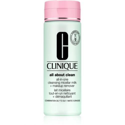 Clinique All About Clean All-in-One Cleansing Micellar Milk + Makeup Remove jemné čistiace mlieko pre zmiešanú až mastnú pokožku 200 ml