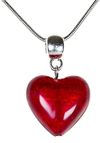 Lampglas Romantický náhrdelník Be My Valentine s perlou Lampglas s 24 karátovým zlatom NLH1