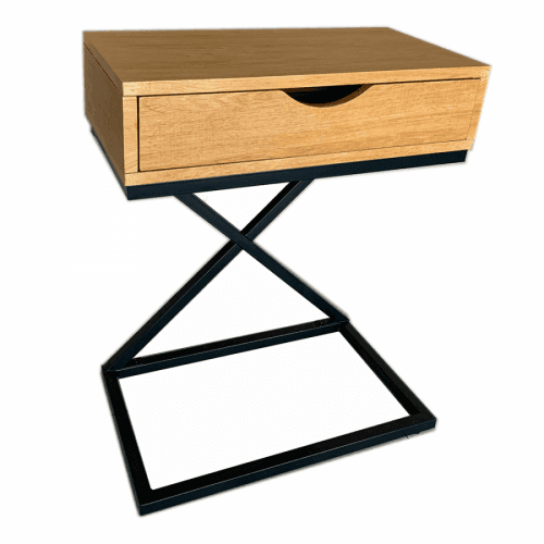 Příruční/noční stolek, dub/černá, VIRED
