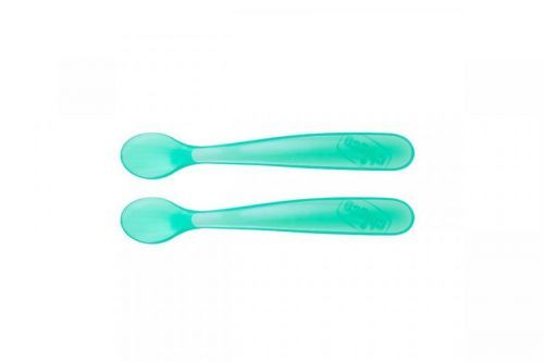 CHICCO Lyžička silikónová 2 ks modrá 6m+