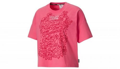 Puma x Mr Doodle Women's Loose Tee ružové 530659-81