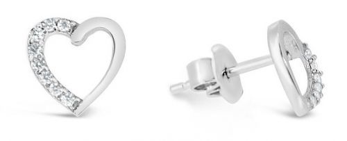 Brilio Silver Romantické strieborné náušnice so zirkónmi GOLD056
