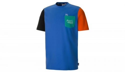 Puma x Mr Doodle Colourblock Men's Tee modré 530652-83
