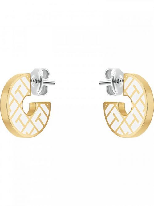 TOMMY HILFIGER Náušnice  zlatá / strieborná / biela