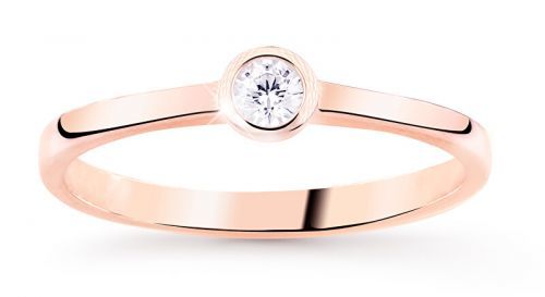 Cutie Jewellery Jemný trblietavý prsteň z ružového zlata Z8006-10-X-4 51 mm