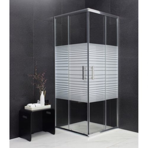 Sprchový kout MEXEN RIO transparentní/proužky 80x80 cm