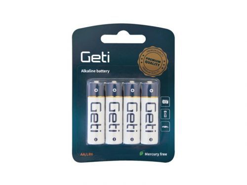Batérie AA (LR6) alkalická Geti 1,5V Blister (4 kusy)