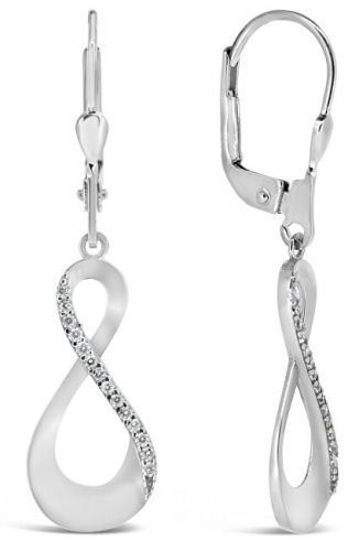 Brilio Silver Elegantné strieborné náušnice so zirkónmi SILVER022