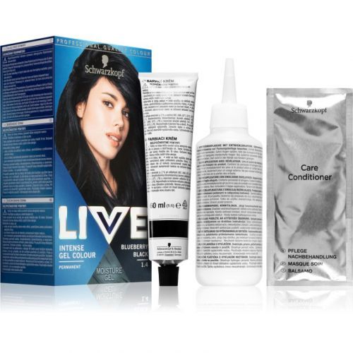 Schwarzkopf LIVE Intense Gel Colour permanentná farba na vlasy odtieň 1.4 Blueberry Black