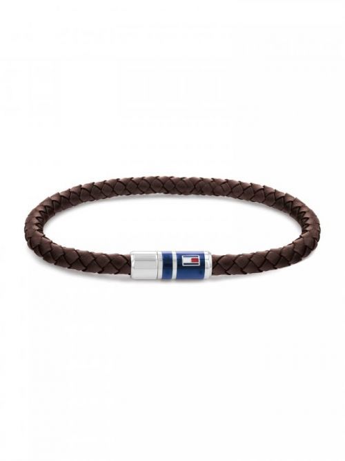 TOMMY HILFIGER Náramok  tmavohnedá / námornícka modrá / červená / strieborná