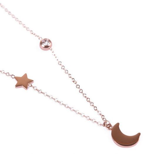 Vuch Elegantný bronzový náhrdelník Infinity Rosegold