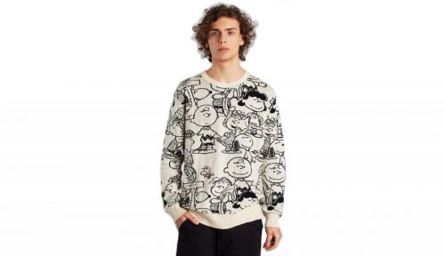 Dedicated Sweater Mora Peanuts AOP Off-White biele 18541