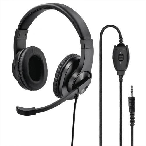 HAMA PC HEADSET HS-350, STEREO, CIERNY