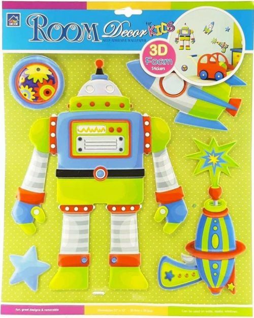Nálepka na stenu - robot 5ks