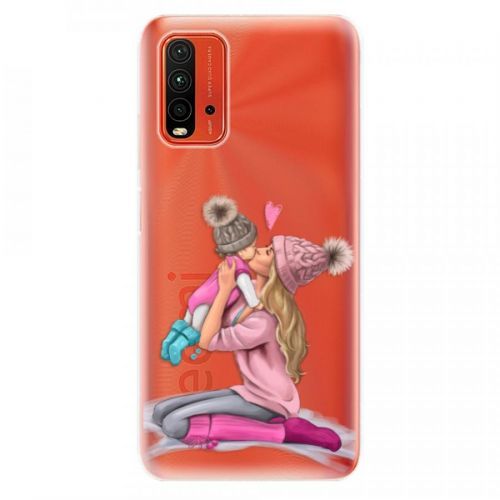 Odolné silikónové puzdro iSaprio - Kissing Mom - Blond and Girl - Xiaomi Redmi 9T