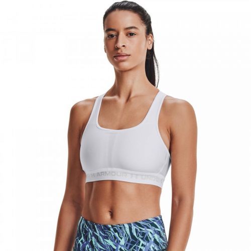 Under Armour W Crossback Mid Bra White/ Halo Gray