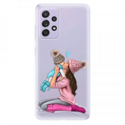 Odolné silikónové puzdro iSaprio - Kissing Mom - Brunette and Boy - Samsung Galaxy A52/A52 5G