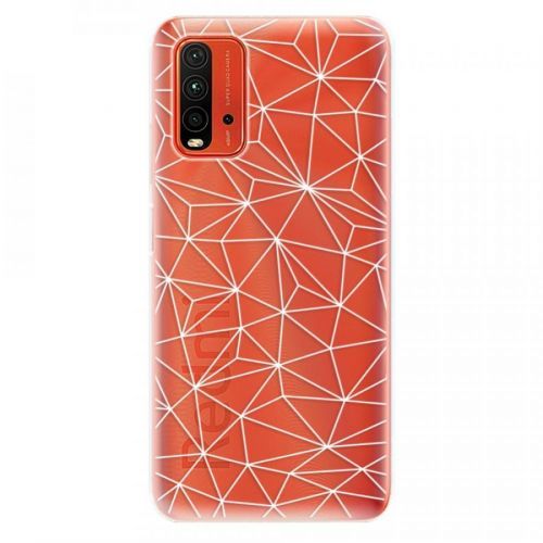 Odolné silikónové puzdro iSaprio - Abstract Triangles 03 - white - Xiaomi Redmi 9T
