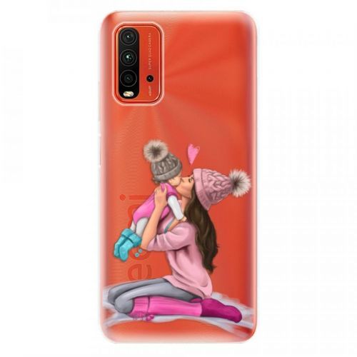 Odolné silikónové puzdro iSaprio - Kissing Mom - Brunette and Girl - Xiaomi Redmi 9T