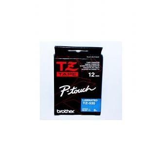 Páska do tlačiarne štítkov Brother TZ-535, 12mm, biely / modrý, O