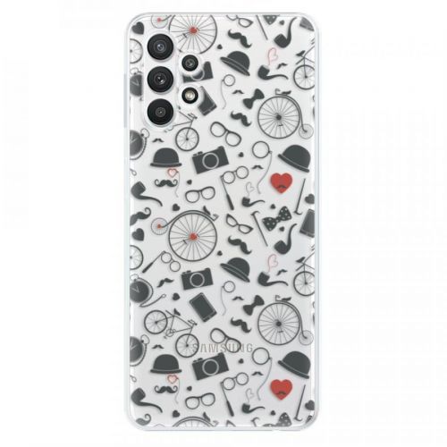 Odolné silikónové puzdro iSaprio - Vintage Pattern 01 - black - Samsung Galaxy A32