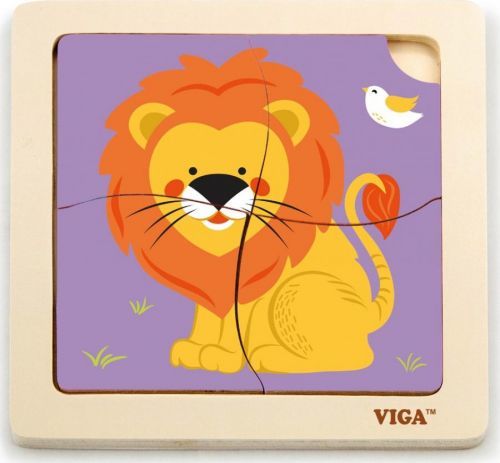 Viga Drevené puzzle lev