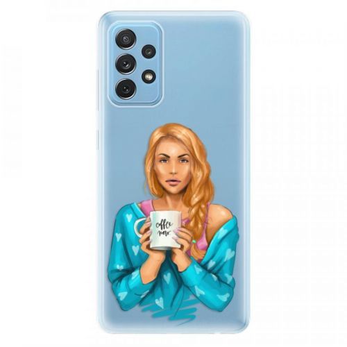 Odolné silikónové puzdro iSaprio - Coffe Now - Redhead - Samsung Galaxy A72