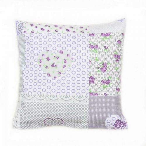 Bellatex Obliečka na vankúšik Srdce fialová, 40 x 40 cm