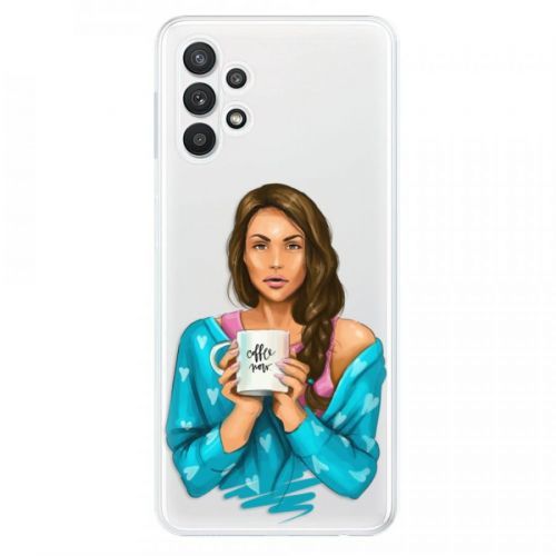 Odolné silikónové puzdro iSaprio - Coffe Now - Brunette - Samsung Galaxy A32