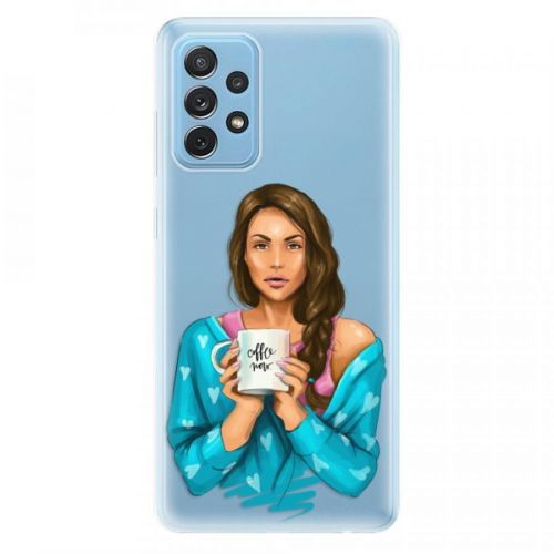 Odolné silikónové puzdro iSaprio - Coffe Now - Brunette - Samsung Galaxy A72