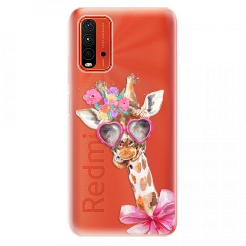 Odolné silikónové puzdro iSaprio - Lady Giraffe - Xiaomi Redmi 9T
