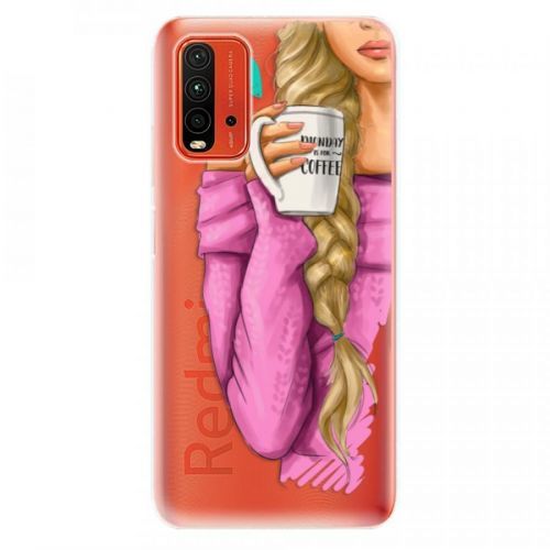 Odolné silikónové puzdro iSaprio - My Coffe and Blond Girl - Xiaomi Redmi 9T