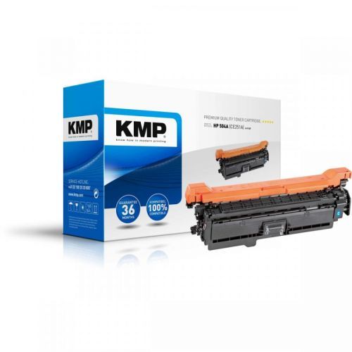 KMP Toner HP 504A, HP CE251A,  - kompatibilný s čipom (Azúrový)