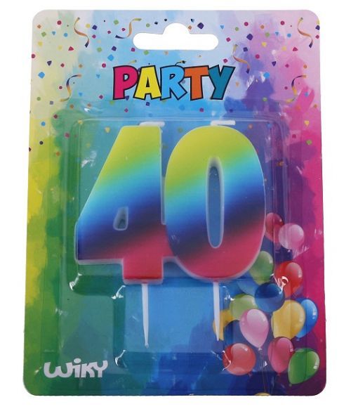 Tortová sviečka dúhová č.40