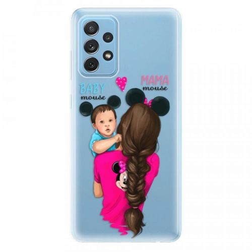 Odolné silikónové puzdro iSaprio - Mama Mouse Brunette and Boy - Samsung Galaxy A72