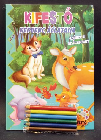 Kifestő+munkafüzet+ceruzák Állatok (Maďarská verzia)