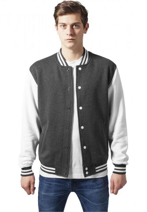 Urban Classics 2-tone College Sweatjacket charcoal/white - S