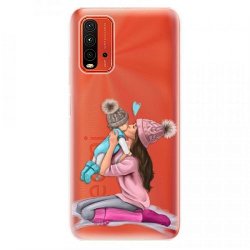 Odolné silikónové puzdro iSaprio - Kissing Mom - Brunette and Boy - Xiaomi Redmi 9T