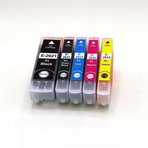 Tonery Náplně Epson T2636, kompatibilný s čipom kazeta, sada (čierna 2x, azúrová, purpurová, žltá).cz