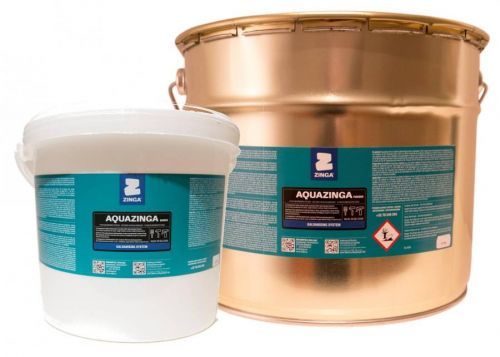 ZINGA Aquazinga - dvojzložkový zinkový náter do 600°C  a galvanickými vlastnosťami 1 kg kovovo šedá