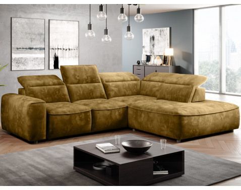Rohová sedacia súprava Colombo, žltá látka, pravý roh%