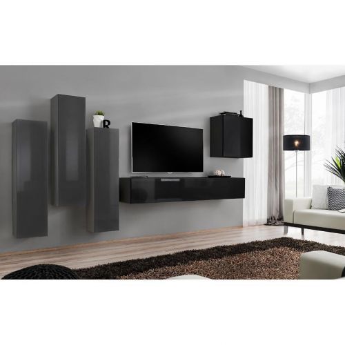 Obývacia stena Switch III Grafit/Čierna