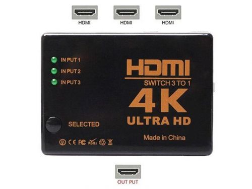 Prepínač 3x HDMI - 1x HDMI HADEX UH-301