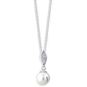 Cutie Jewellery Luxusný prívesok z bieleho zlata s pravou perlou a zirkónmi Z6304-3152-40-10-X-2