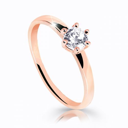 Cutie Jewellery Úchvatný trblietavý prsteň z ružového zlata Z6485-10-X-4 49 mm