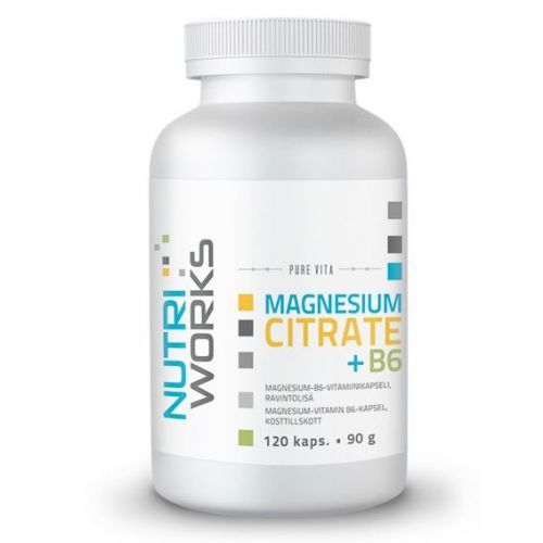 NutriWorks Magnesium Citrate + B6 120 kapsúl