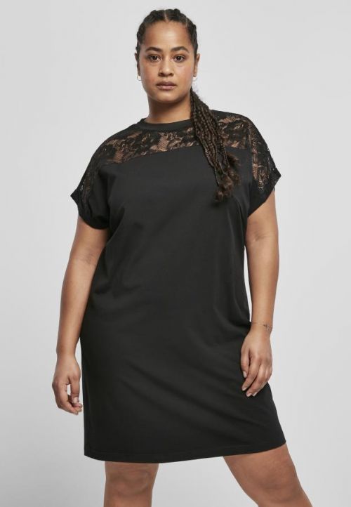 Urban Classics Ladies Lace Tee Dress black - 3XL