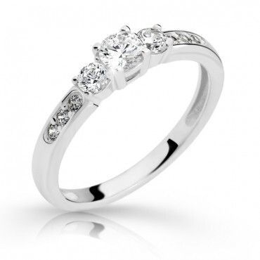 Cutie Jewellery Pôvabný prsteň z bieleho zlata so zirkónmi Z6806-2360-10-X-2 48 mm
