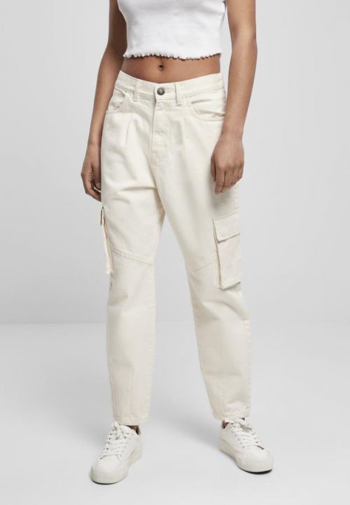 Urban Classics Ladies Ballon Fit Cargo Twill Pants whitesand - 26